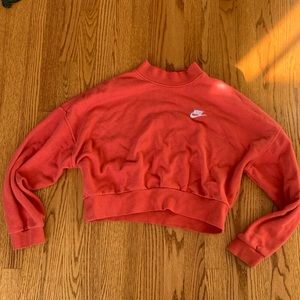Nike, oversized cropped mock neck, pullover